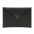 Envelope Clutch, &pound;375, Handbags, Black, Leather, Front view